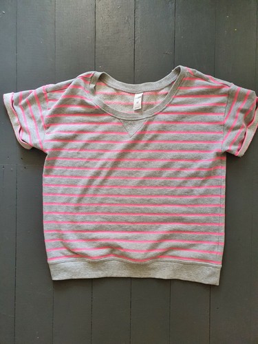 Girl Xpress (KMart) pink and grey striped t-shirt, marked size 10 but fits  most. | eBay