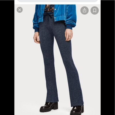 Scotch&Soda lurex flared leg stretchy trouser size M, NWT