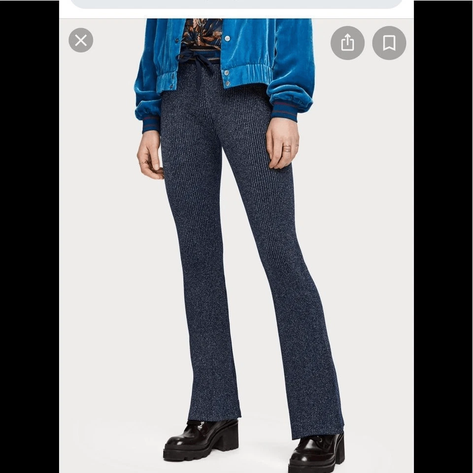 Pantalón elástico Scotch&Soda lúrex pierna acampanada talla M, nuevo con etiquetas