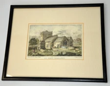 All Saints Church Lithograph C Ingrey Sussex England Lewes Rouse C 1776 Antique