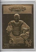 Jose Molina 2009 New York Yankee Danbury Mint World Series Gold Card