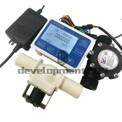 ZJ-LCD-M G1 '' Durchfluss Wasser Sensor Meter +Magnetventil+Digital LCD Display