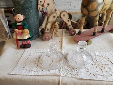 2 anciens couvercles taillé en verre pour  bocal ou pot pharmacie