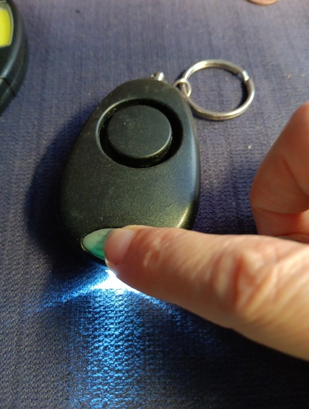 Flashlight Safety Alarm Keychain Self Defense Women Key ring 