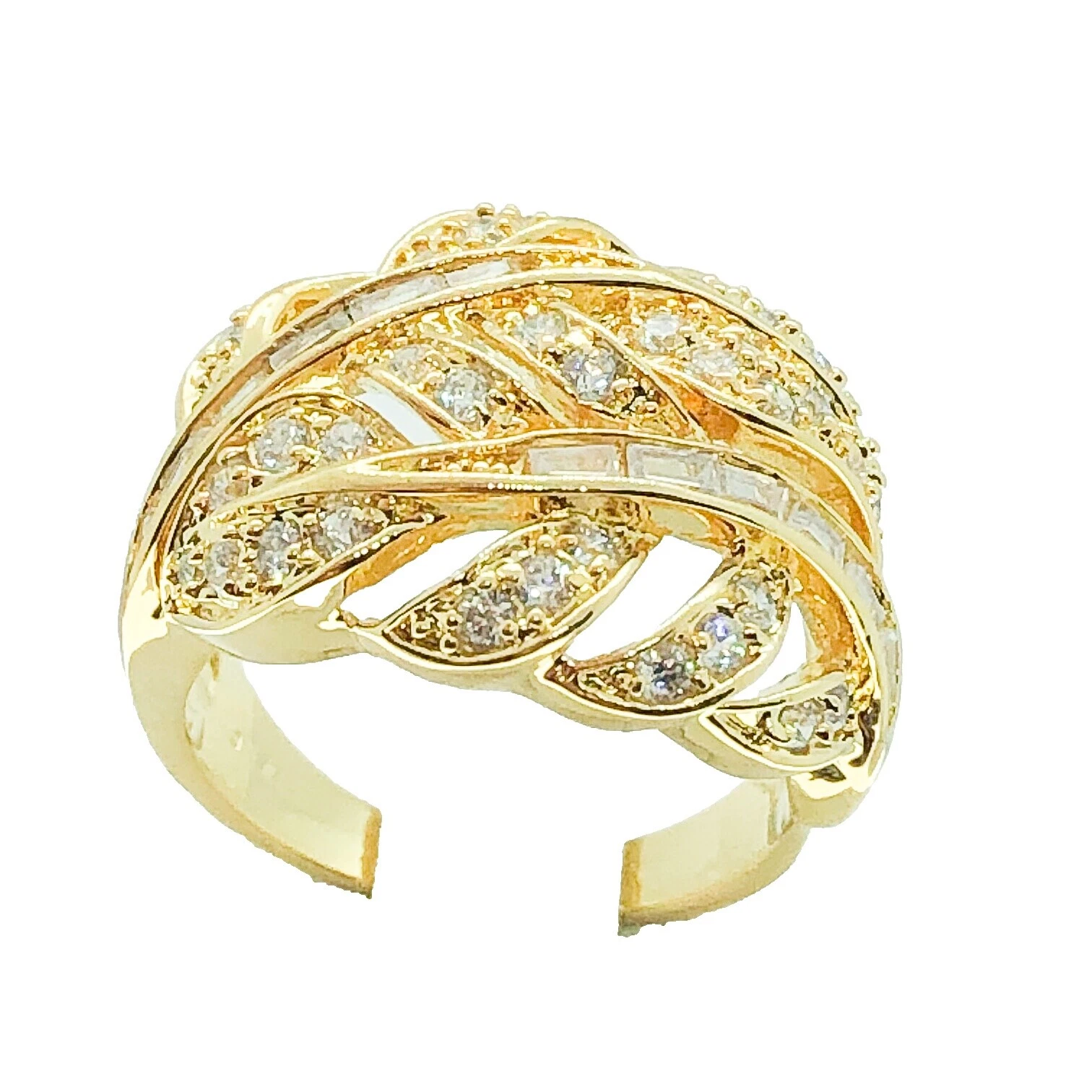 Latón Bañado en Oro Amarillo Blanco Anillos de Moda