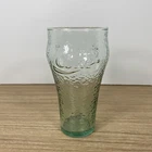 Vintage Coca Cola Coke Green Pebble Glass Cup Enjoy Textured 6”