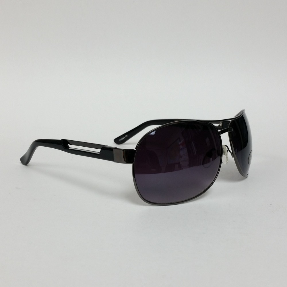 Aviator Sunglasses Gun Metal Frame Dark Lens for Men - Style # 78031-image