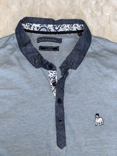 The Spitalfields Shirt Co. Men’s Navy and Blue Polo Shirt 