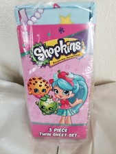 Twin Sheet Set Shopkins 3 pieces 66" x 96" 168 cm x 244 cm