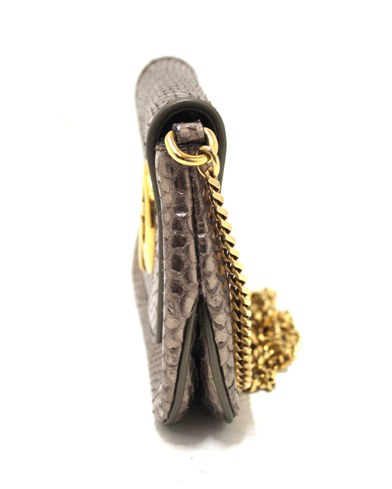 USED Gucci Metallic Python Leather 1973 Chain Sma… - image 15