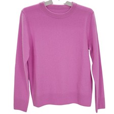 J. Crew Crewcuts Girls Size L 10 Cashmere Long Sleeve Crewneck Sweater Pink FLAW