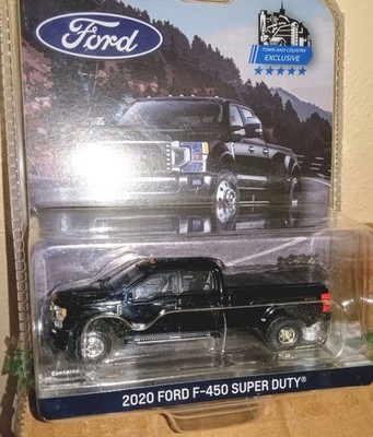 1:64 GreenLight 2020 Ford F-450 Super Duty Dually Pickup Black Truck Exclusive