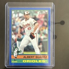2025 Topps Heritage BLUE Border #414 Albert Suárez, Baltimore Orioles SP