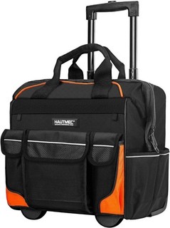 HAUTMEC Rolling Tool Bag with Extending Handle 25 Pockets For Auction.