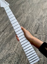 stainless Reverse 22Frets White Maple electric guitar neck Bone nut Left hand