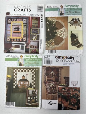 McCalls Simplicity Sewing Pattern Quilt in a Day Block Club Lot of 4 FF Uncut