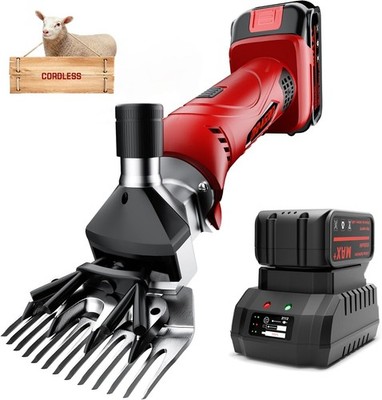 Cordless Electric Sheep Shears 6 Speed 2 Lithium Batts