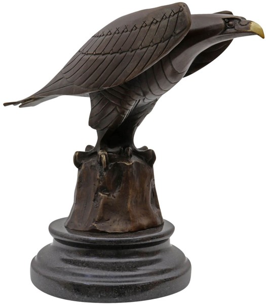 Bronzeskulptur Adler Bronze Figur Statue Bronzefigur Skulptur Im Antik-Stil 21Cm-image