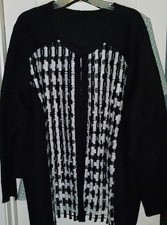 Women's Plus Black/White Blazer Open Weave Crinkle Fabric Size 3XL Y2K
