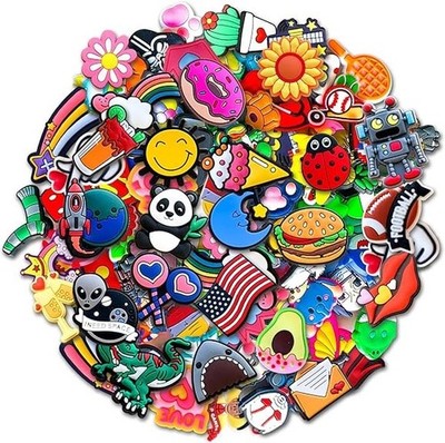 30 Pcs Mixed Pvc Shoe Charms Lot Different Charms Fit For Croc Clog Sandals USA
