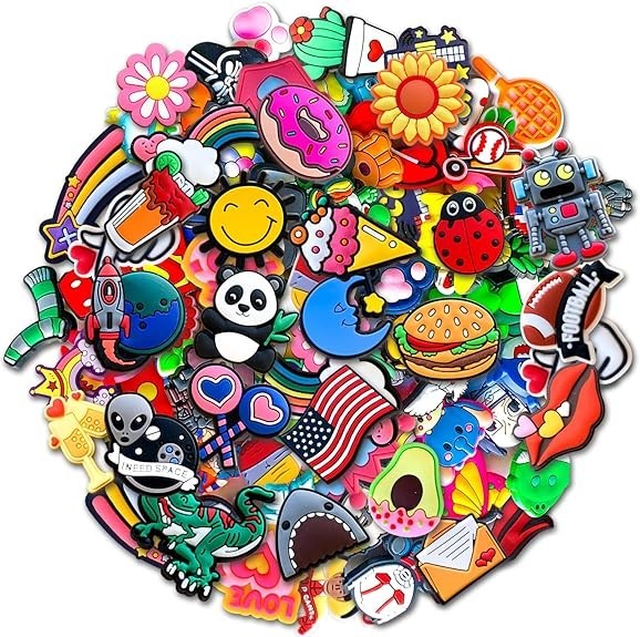 30 Pcs Mixed Pvc Shoe Charms Lot Different Charms Fit For Croc Clog Sandals USA