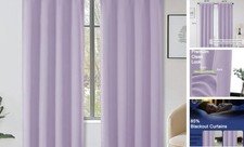 Sally Room Darkening Curtains for Bedroom Living 40"W x 72"L Pack of 2 Lilac