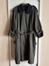 Vtg Men  s Burberry Trench Coat Olive Green w/ Removable Wool Lining  Collar EUC