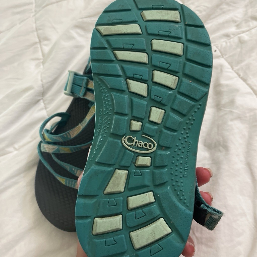 Chaco Women's Strappy Sandals Blue/Gray Adjustable Ankle Strap Buckle Sz 7