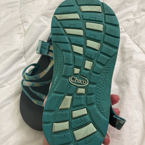 Chaco Women's Strappy Sandals Blue/Gray Adjustable Ankle Strap Buckle Sz 7
