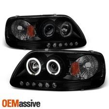 Fits 97-03 F150 Expedition Black Smoked Halo Projector Led Headlights Leftright Fits 97-03 F150 Expedition Black Smoked Halo Projector Led Headlights Leftright