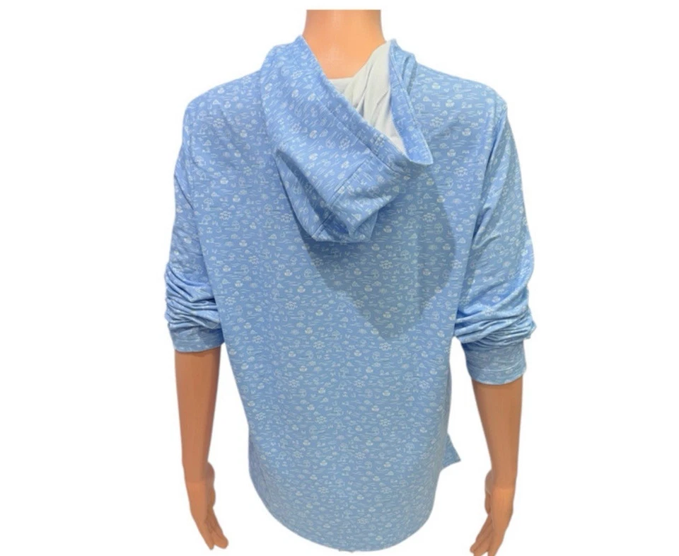 NWOT Masters Magnolia Lane Blue with White Icons Performance Tech Hoodie Size M - Image 2 of 4