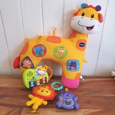 VTech Tummy Time Discovery Pillow Giraffe Baby Plush Stuffed Animal Musical Toy