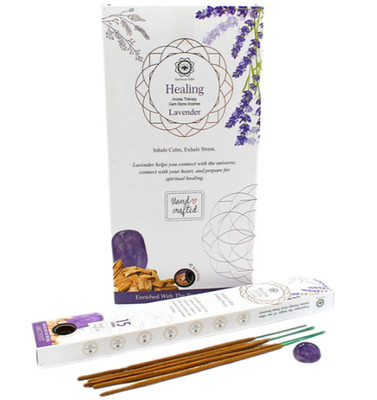 Green Tree Edelstein Räucherstäbchen Lavendel mit Amethyst Entspannung Weisheit