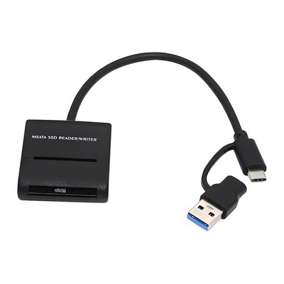 5Gbps USB 3.0 Dual Connector USB-C Type-C Type-A to MSATA SSD Docking Enclosure