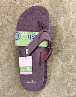 Sanuk Beer Acogedoras Sandalias Chanclas Para Hombre Marrón Sin Cordones EE. UU. Talla 13