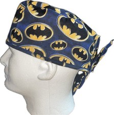 DC Comics Batman Gold On Blue Scrub Hat Chemo Cap
