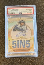 2024 Luminaries Julio Rodriguez Hit Kings Autograph Relic #/15 PSA 9 Patch Auto