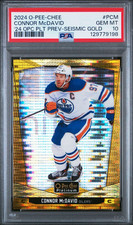 2024-25 O-PEE-CHEE CONNOR MCDAVID PLATINUM PREVIEWS SEISMIC GOLD 16/25 - PSA 10