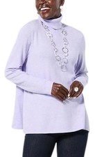 WynneLayers Women's Cashmere Turtleneck Sweater Wisteria Heather