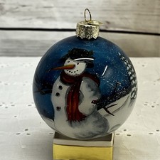 OWC Old World Christmas Hand Painted Snowman Ball Ornament