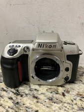 Nikon N60 35mm Auto Exposure Program Modes SLR Film Camera Silver Body