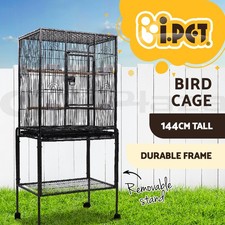i.Pet Bird Cage Large Cages Aviary Parrot Budgie Pet Stand Alone 144CM Wheels