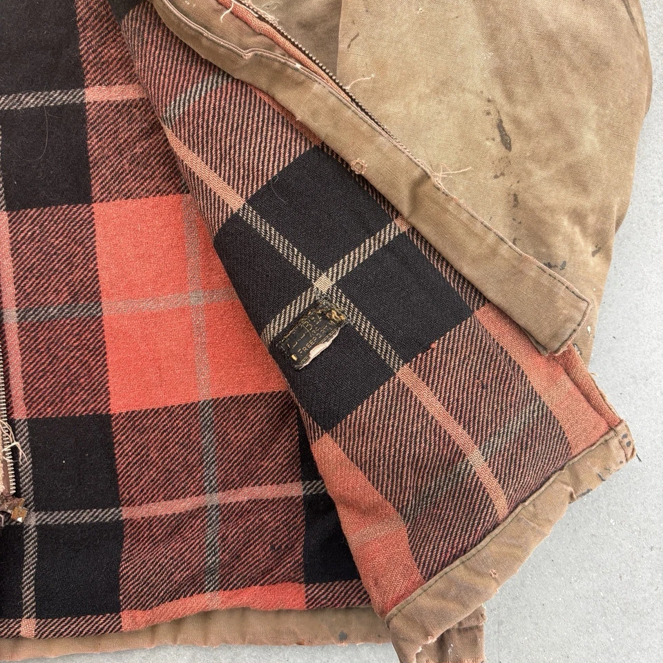 Chaqueta de bolsillo único LL Bean de lona de 1930 etiqueta negra y dorada XL para hombre Foto 2 de 4