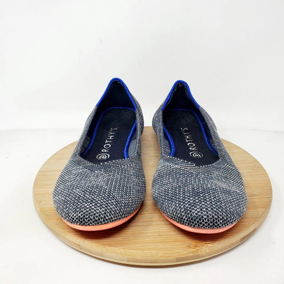 Zapatos planos de ballet Rothys para mujer 9 gris punta redonda sin cordones minimalistas Foto 4 de 4