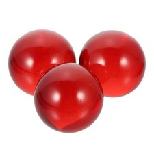 3pcs Crystal Sphere, 2.4" Red Solid Glass Ball Ornament for Home