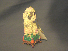 43 POODLE SITTING ON A PILLOW CHRISTMAS Ornament 6X2