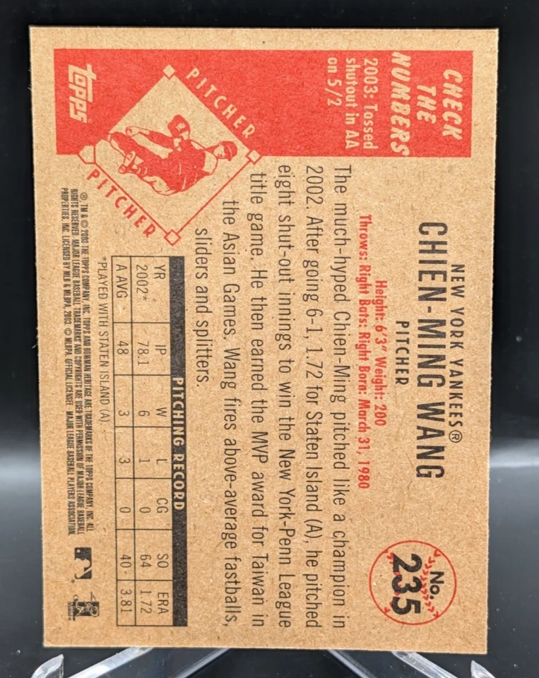 2003 Bowman Heritage - Chien-Ming Wang #235 Black Facsimile Signature (RC) - Image 2 of 3