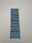 GAR Post Ribbon- G. A. Custer Post - No 42 Bennington Vermont