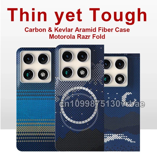 Real Aramid Carbon Fiber Magnetic Case Motorola RAZR Fold Matte Thin Hard Cover