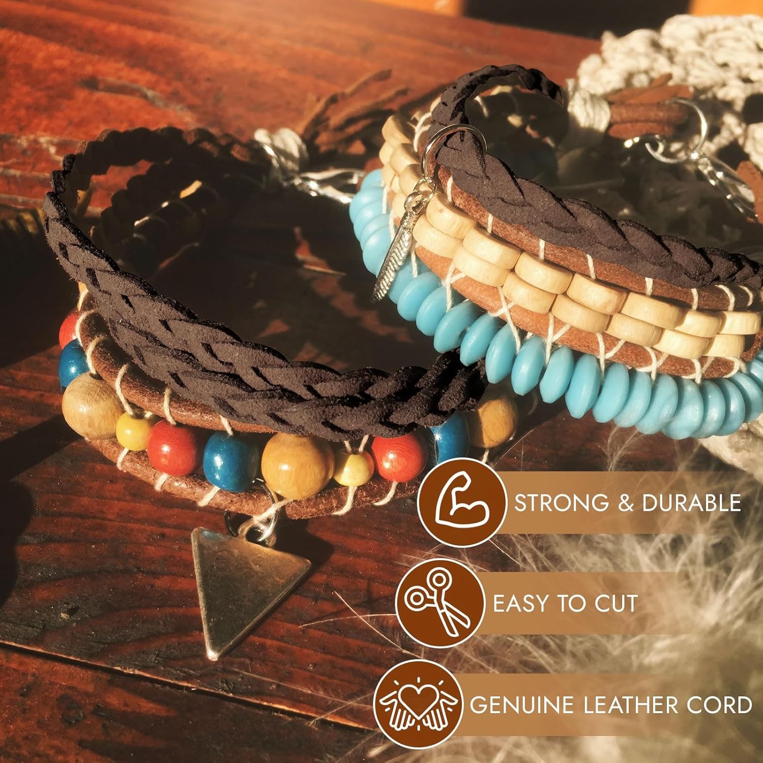 10 Yards Flat Genuine Leather Cord, 3/4/5 mm Available, Real Leather Strips, Nat